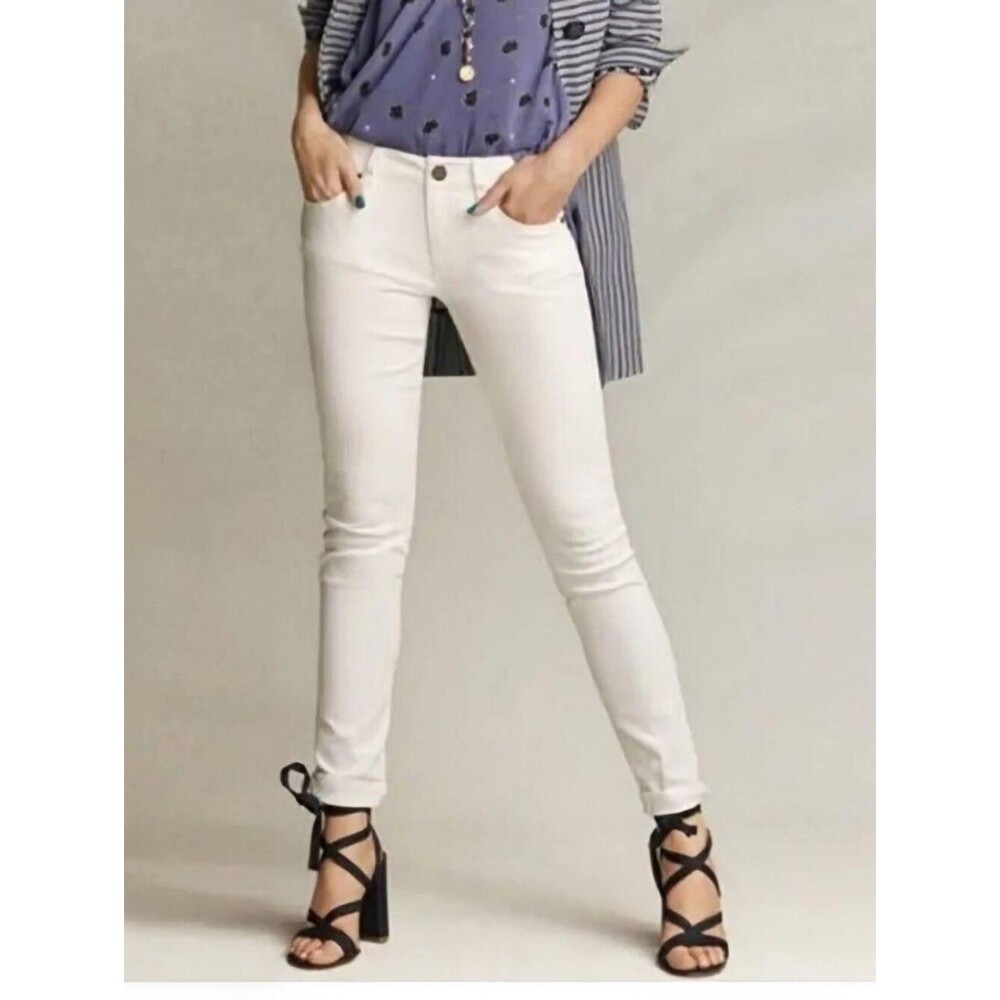 Cabi Mid Rise White Slimmie Jeans - Size 10 Womens